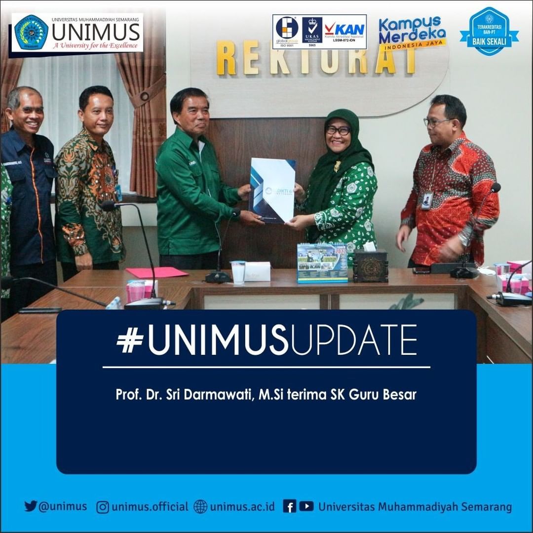 DOSEN S2 SLM PROF SRI DARMAWATI, M.SI. TERIMA SK GURU BESAR