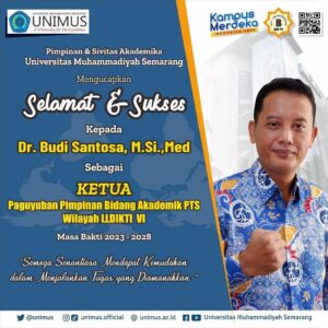 Read more about the article DR. BUDI SANTOSA, M.SI.MED MENJADI KETUA PAGUYUBAN PIMPINAN AKADEMIK LLDIKTI VI JATENG 2023-2028