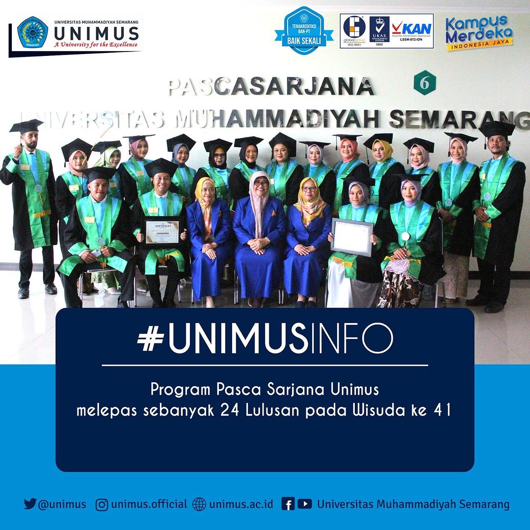 PROGRAM PASCASARJANA UNIMUS MELEPAS 24 WISUDAWAN PRODI S2 SLM ANGKATAN KE-3